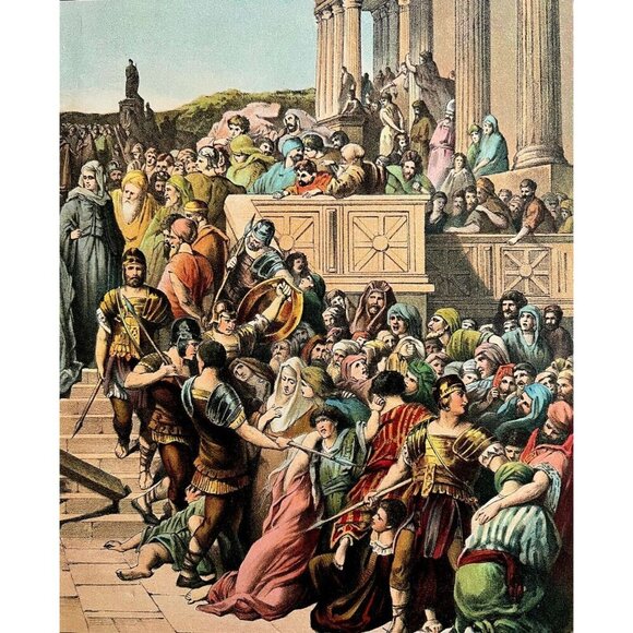 Jesus On The Way To Calvary 1890 Dore Victorian Lithograph Print 10 x 15" LGBin4 - Picture 3 of 4